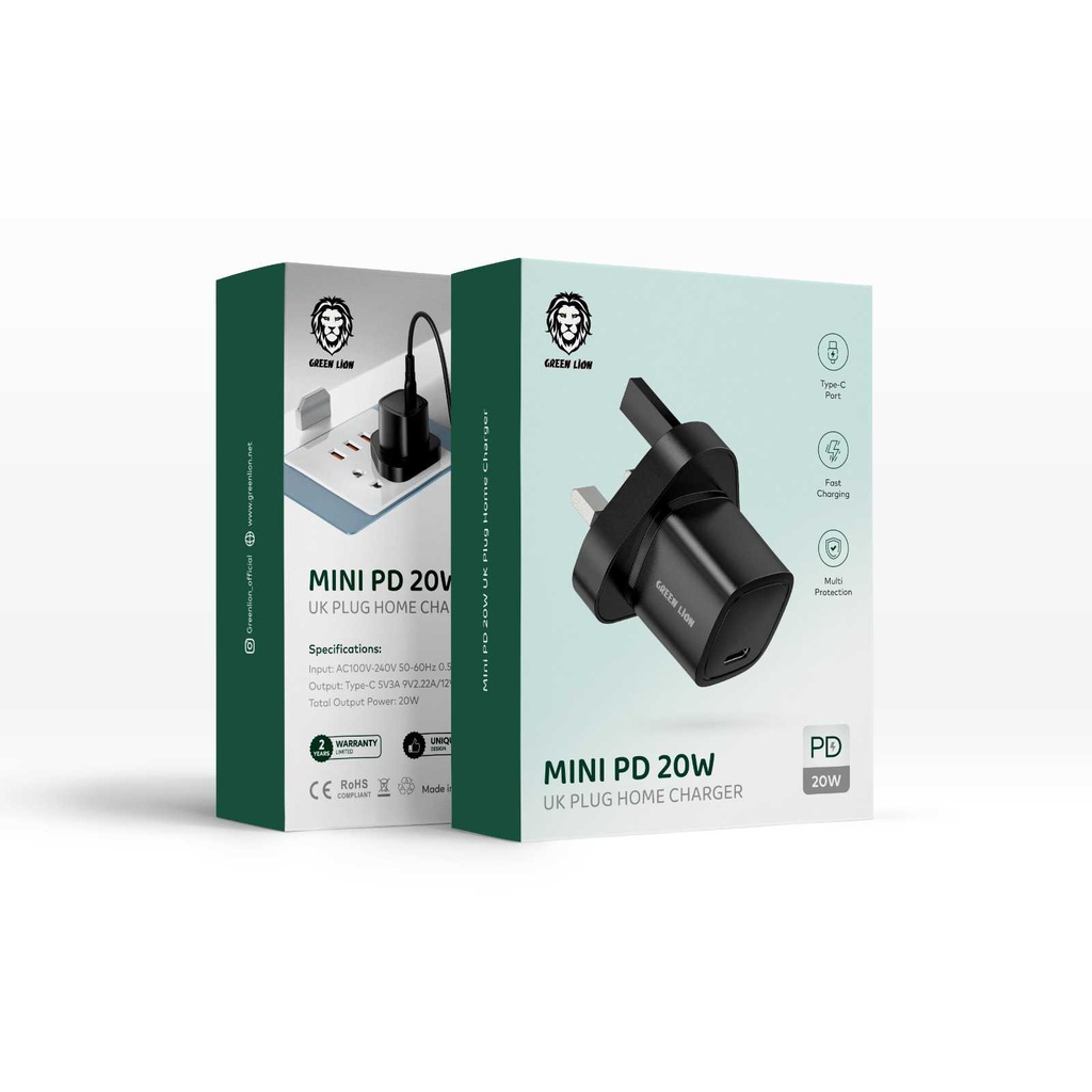 Green Lion Mini Plug Home Charger (UK)